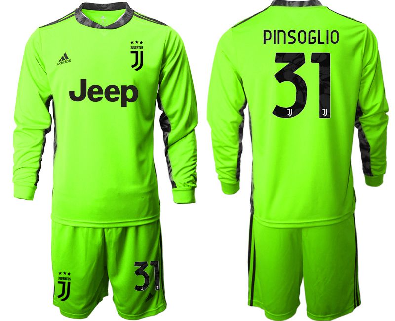 Men 2020-2021 club Juventus FC fluorescent green goalkeeper long sleeve #31 Soccer Jerseys